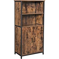 VASAGLE Aparador con Vitrina- Estantería- Librería- para Sala de Estar- Cocina- 2 Compartimentos Abiertos y 1 Cerrado…
